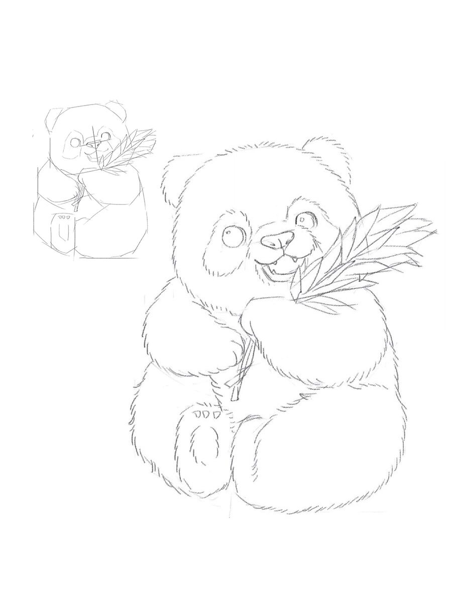 彩铅教程-呆萌小动物-熊猫