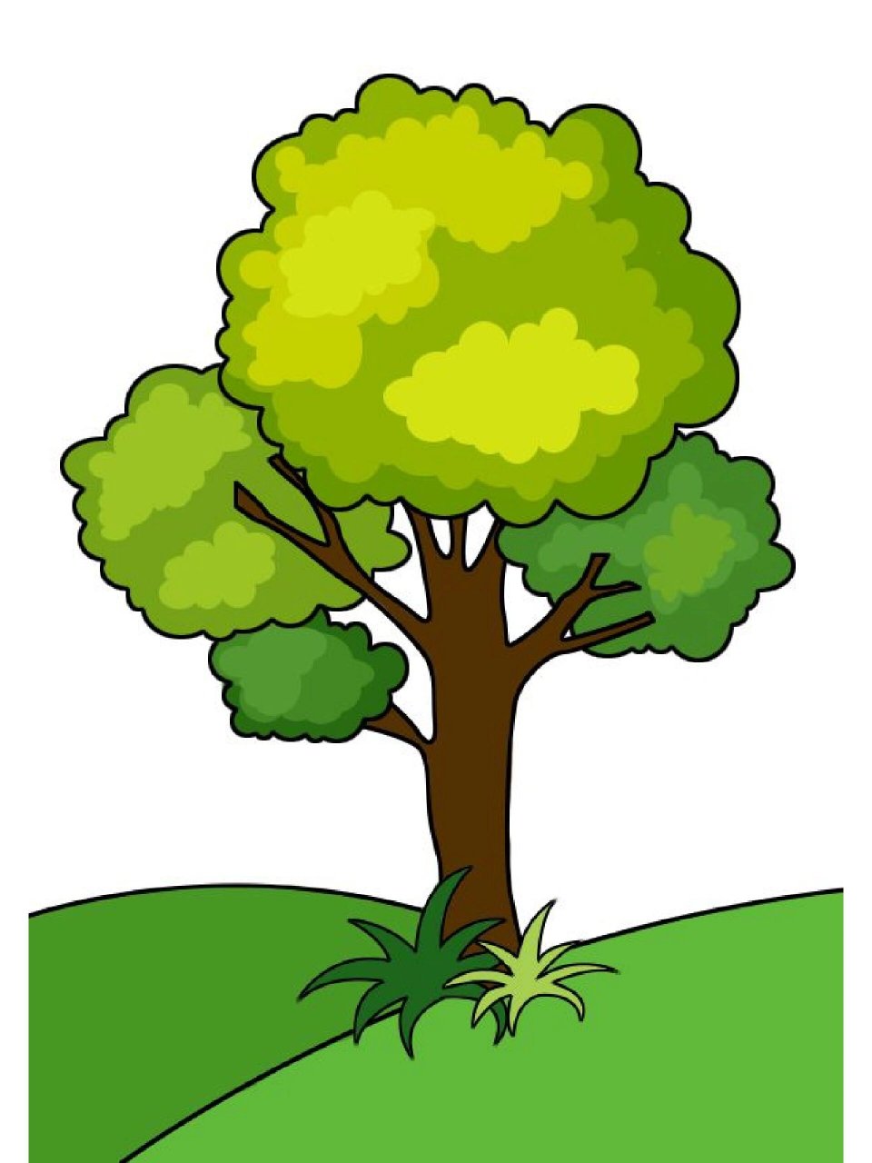 儿童简笔画|大树 大树风景画简笔画图片大全简单漂亮,用几根简单的
