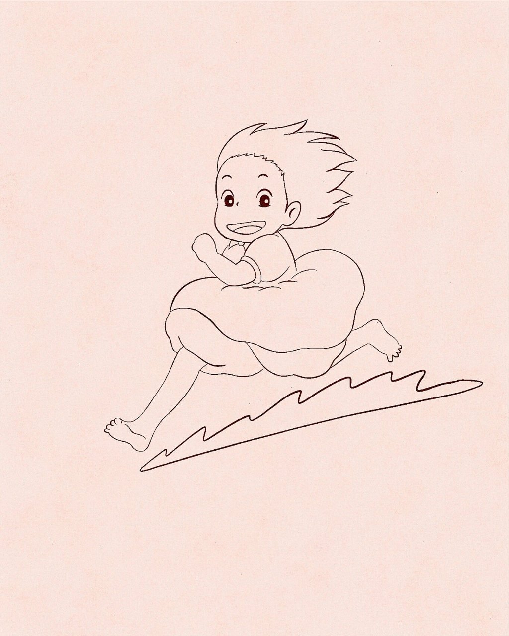 97新手教程|宫崎骏波妞简笔画教程|小白必会 97爱分享 爱画画