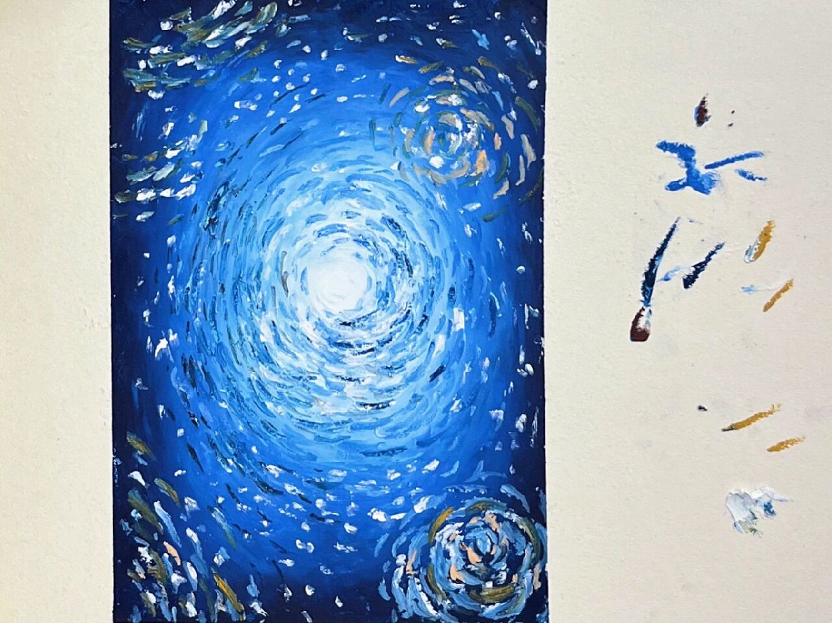 油画棒丨消失的她丨海底星空 参考教程: 感谢老师的分享