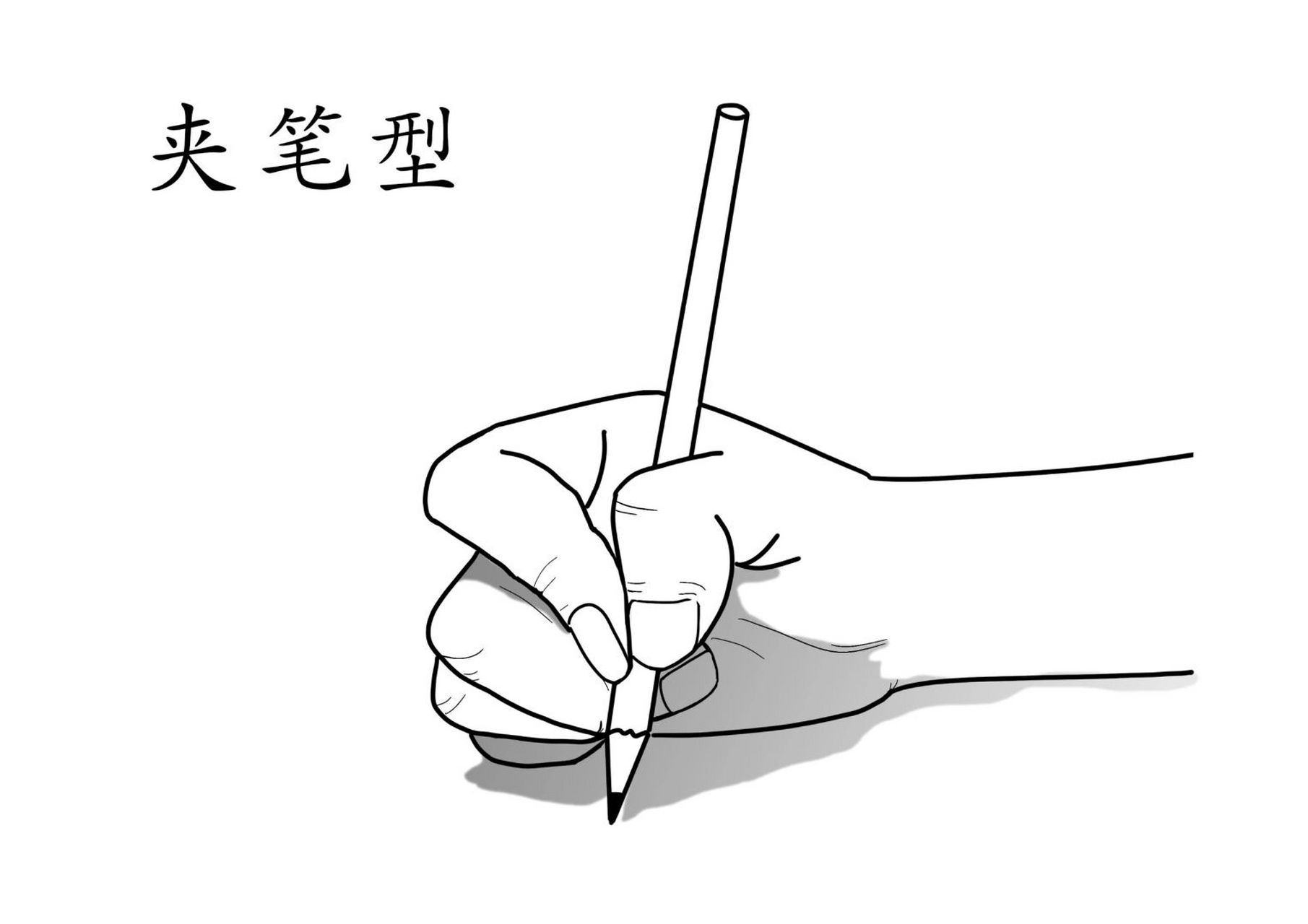 常见错误握笔之夹笔型 #硬笔书法课程体系# #硬笔书法# #握笔姿势