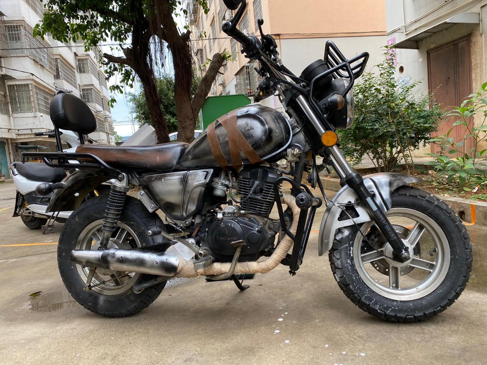 末日废土摩托车.银钢mini150旧摩托改,改进指导