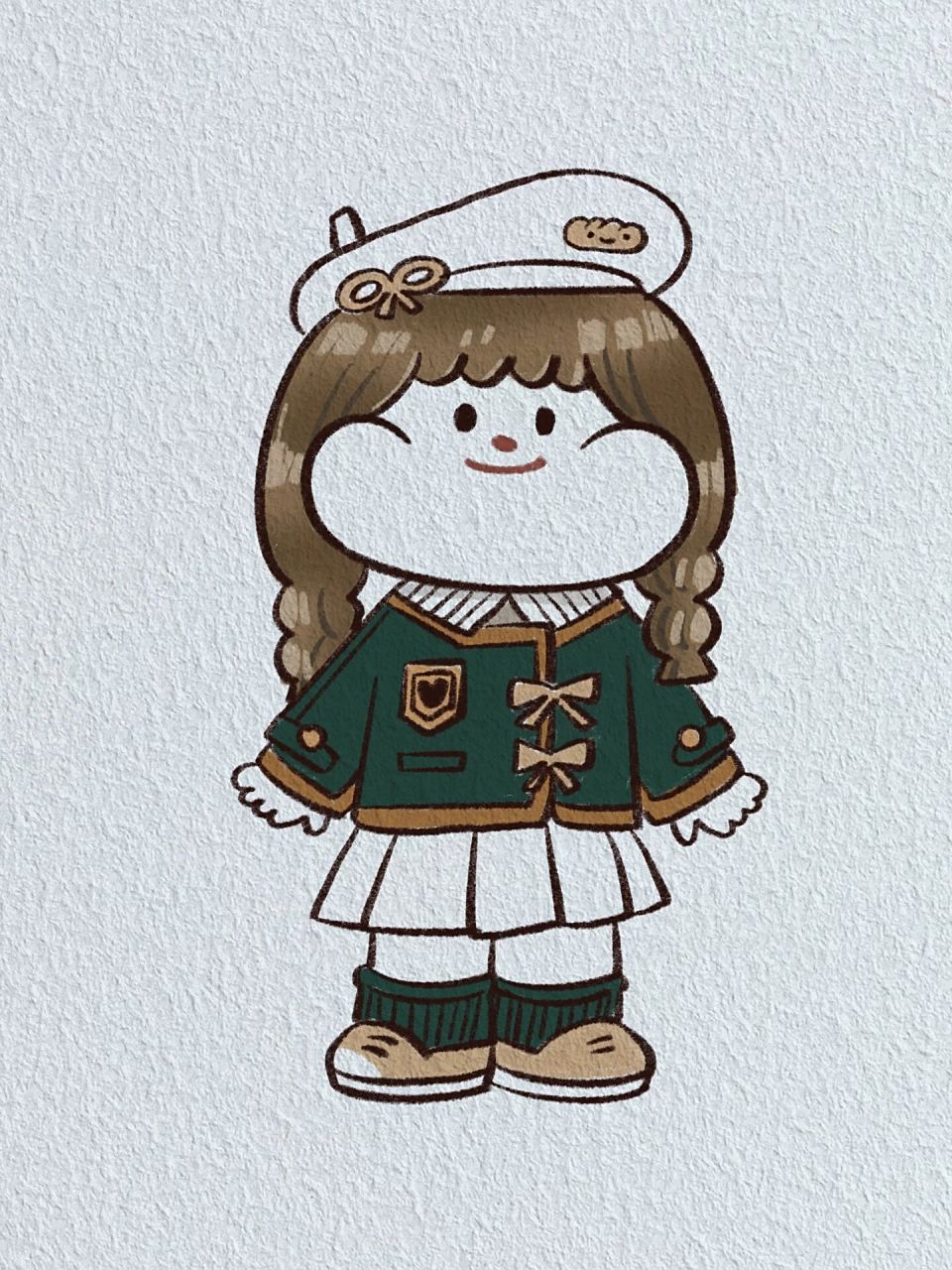 简笔画教程|今天画可爱滴肉球 学院风的肉球女孩