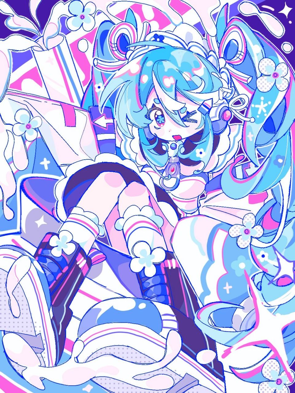 💙💕 画了@-renz- 老师的牛乳miku 请支持冰牛奶啊啊啊啊啊啊啊啊