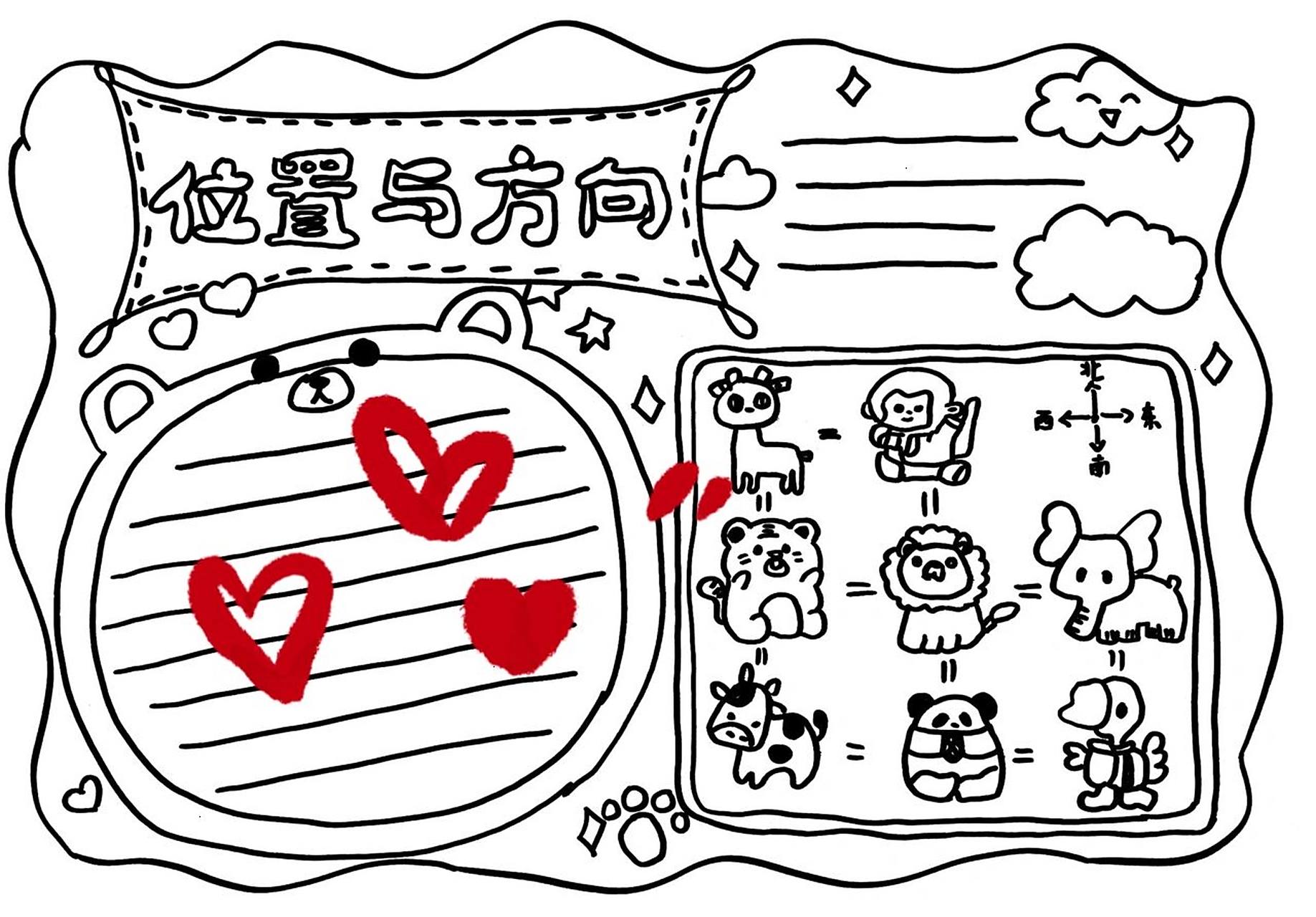 【手抄报】数学手抄报 认识方向 位置与方向