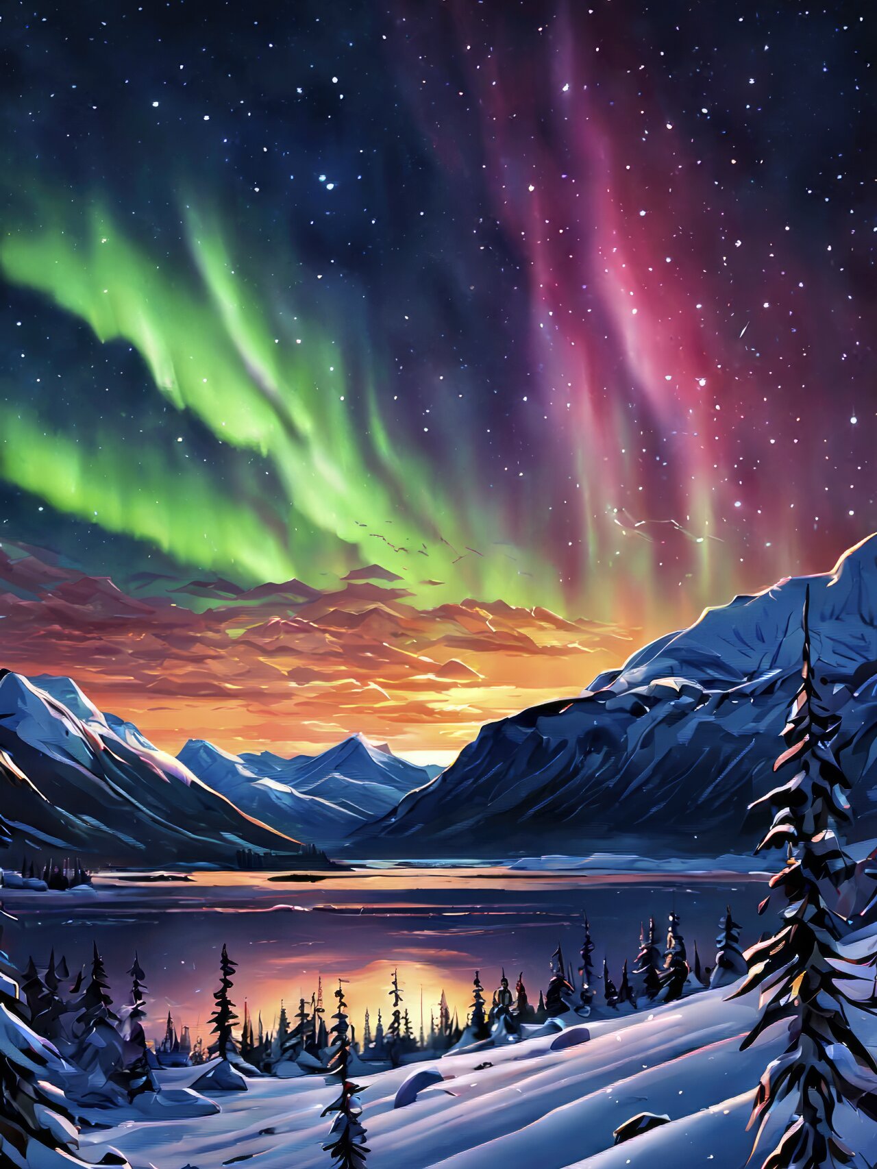 治愈系手机风景壁纸—极光 拿图请留痕,需要原图请私信,免费送.02