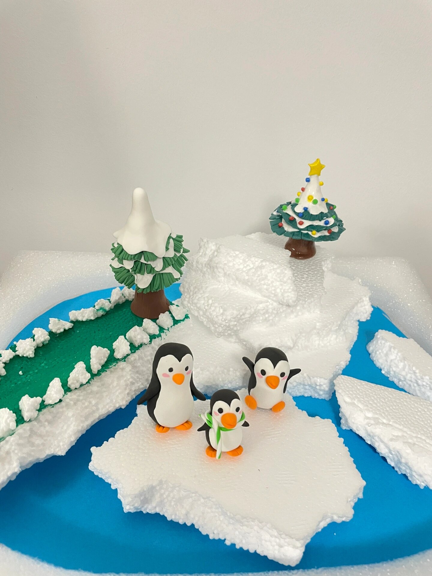 冬日圣诞创意立体画 | 超轻粘土冰川企鹅