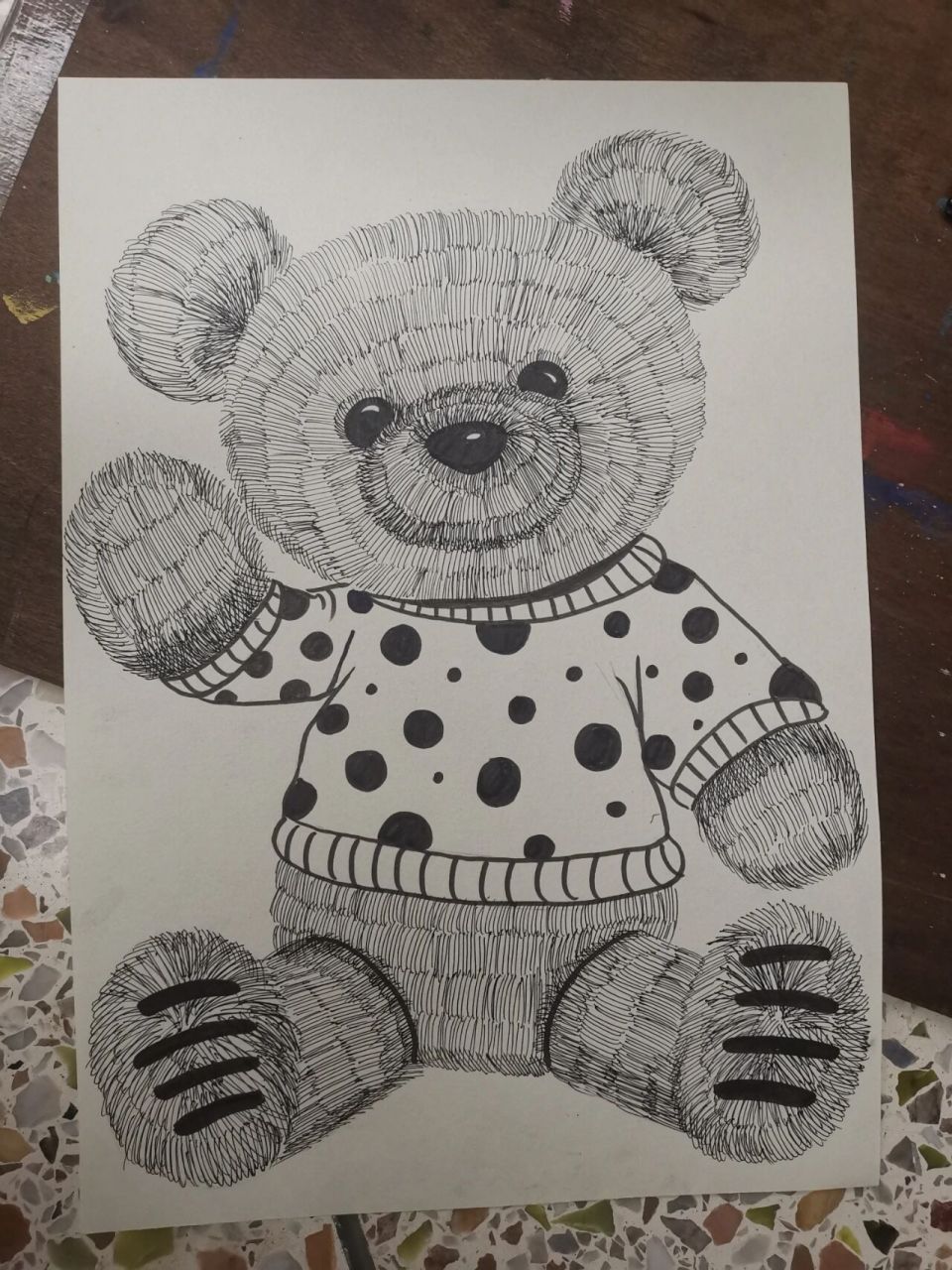 毛绒玩具熊 《线描画--毛绒玩具熊》