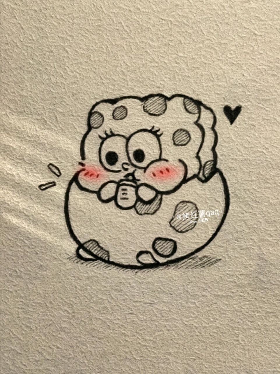 临摹#简笔画教程# #简笔画# #海绵宝宝# #可爱简笔画# #可爱# #手绘