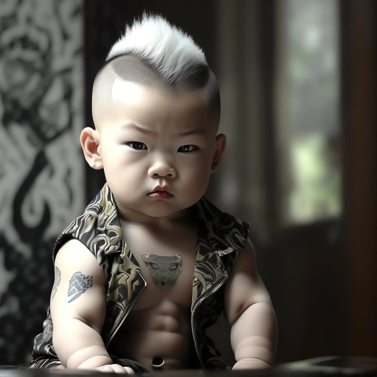 ai绘画"关键词"萌娃霸气头像 宁可孤独,也不违心.宁可抱憾,也不将就.