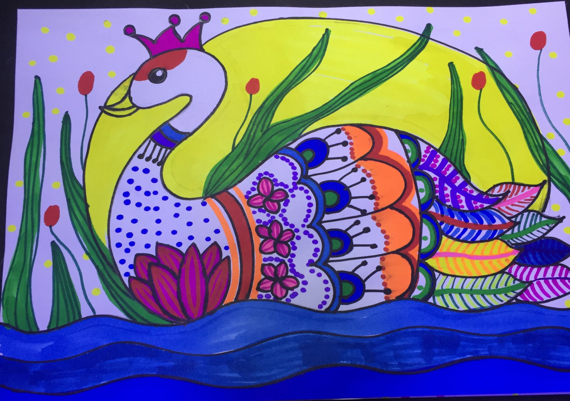 数字2,天鹅77线描马克笔 #创意美术