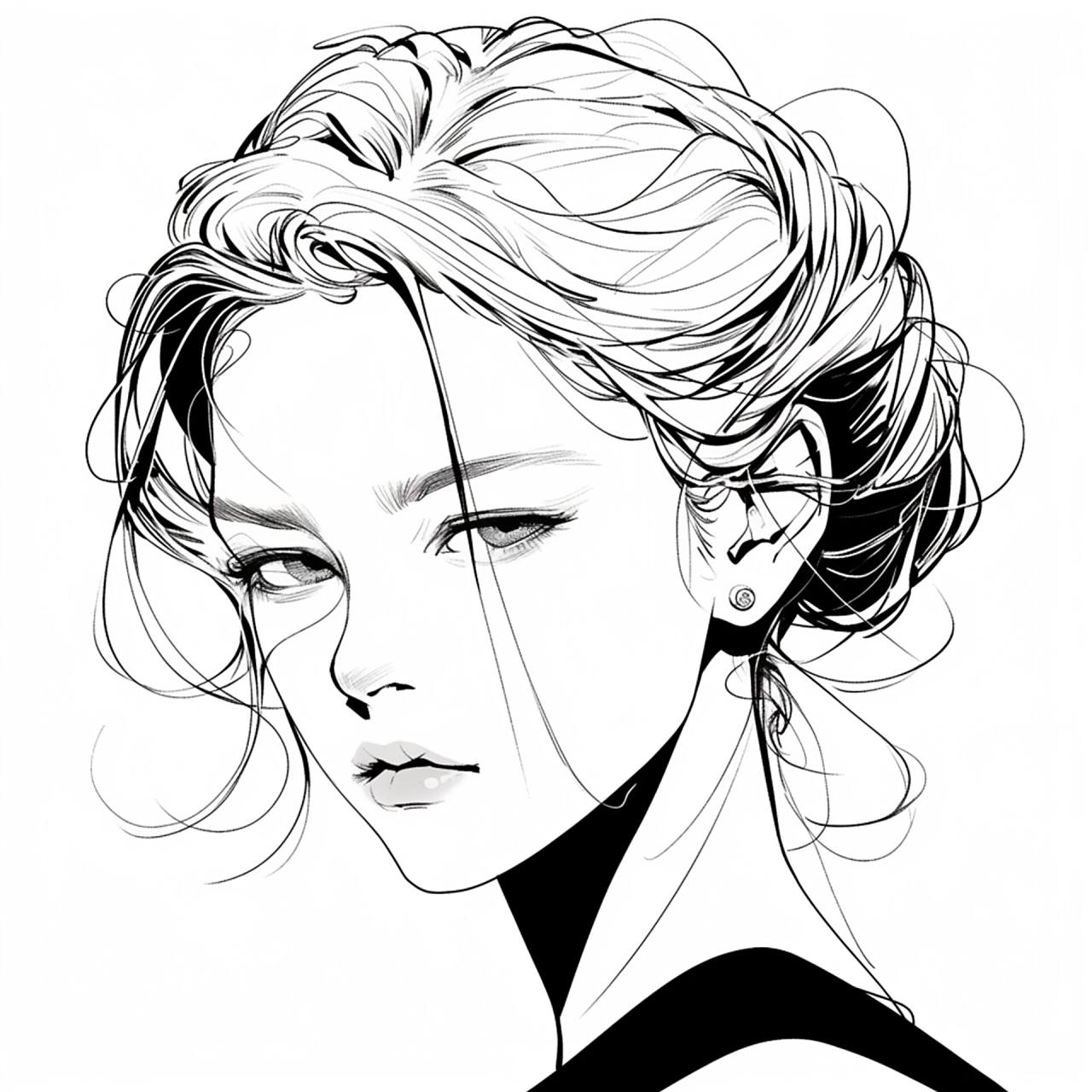 简约又有内涵的极简黑白女生头像!