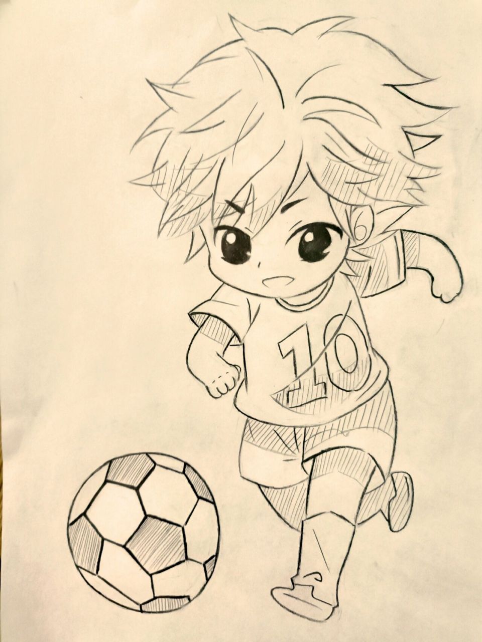 足球少年手绘漫画图片图片