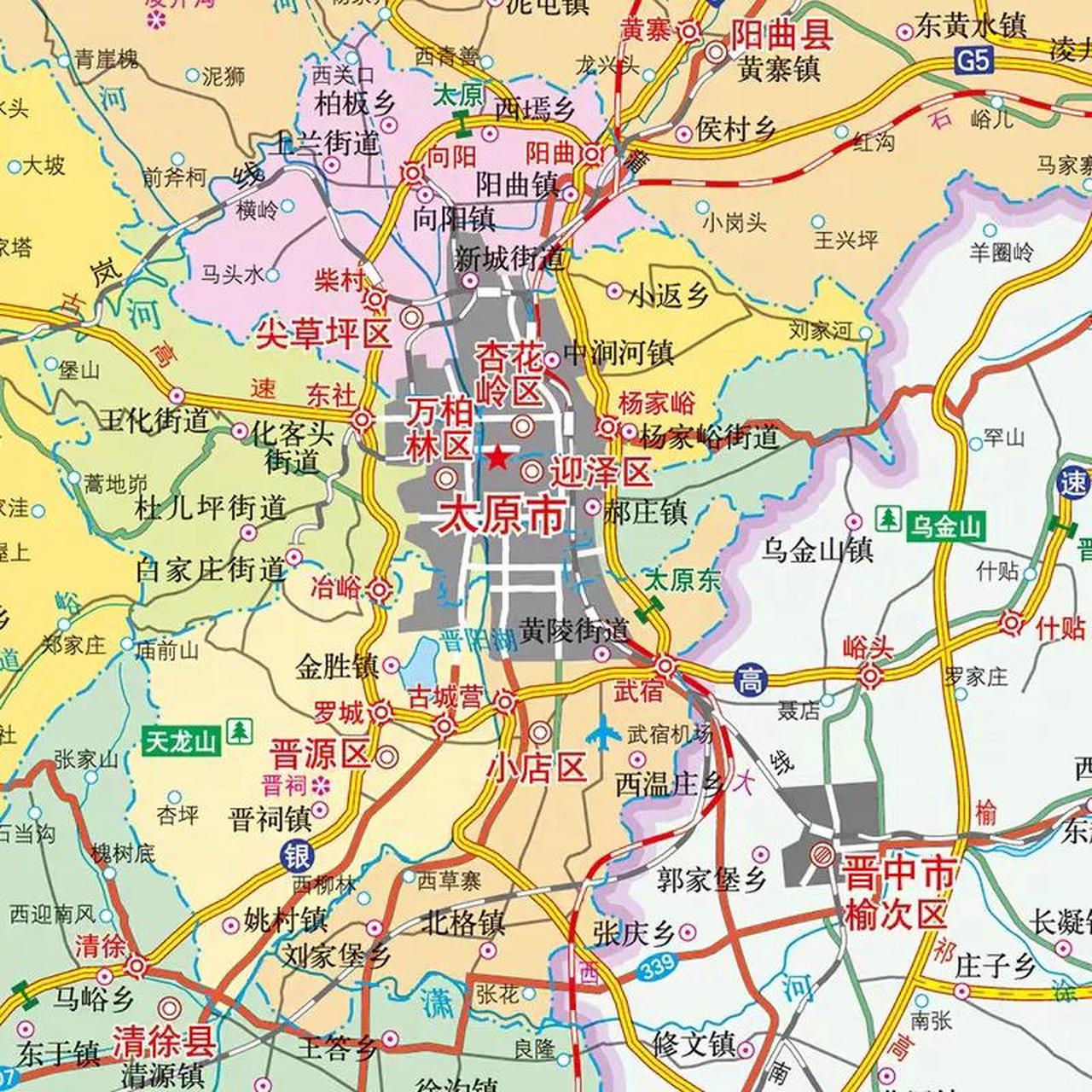 太原市地形以山区和盆地为主,主城区在太原盆地北部,沿着汾河两岸发展
