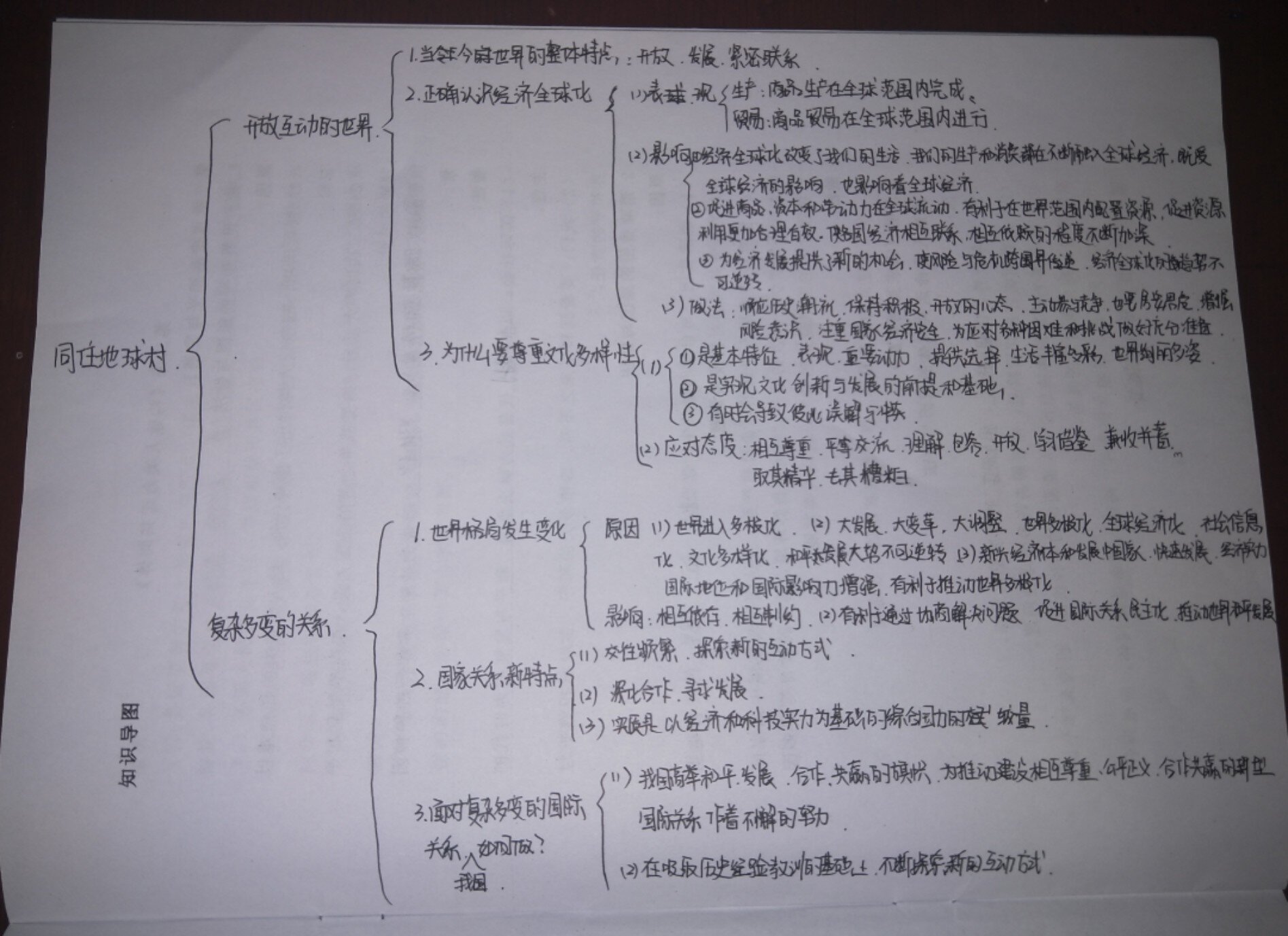 政治九下一单元思维导图