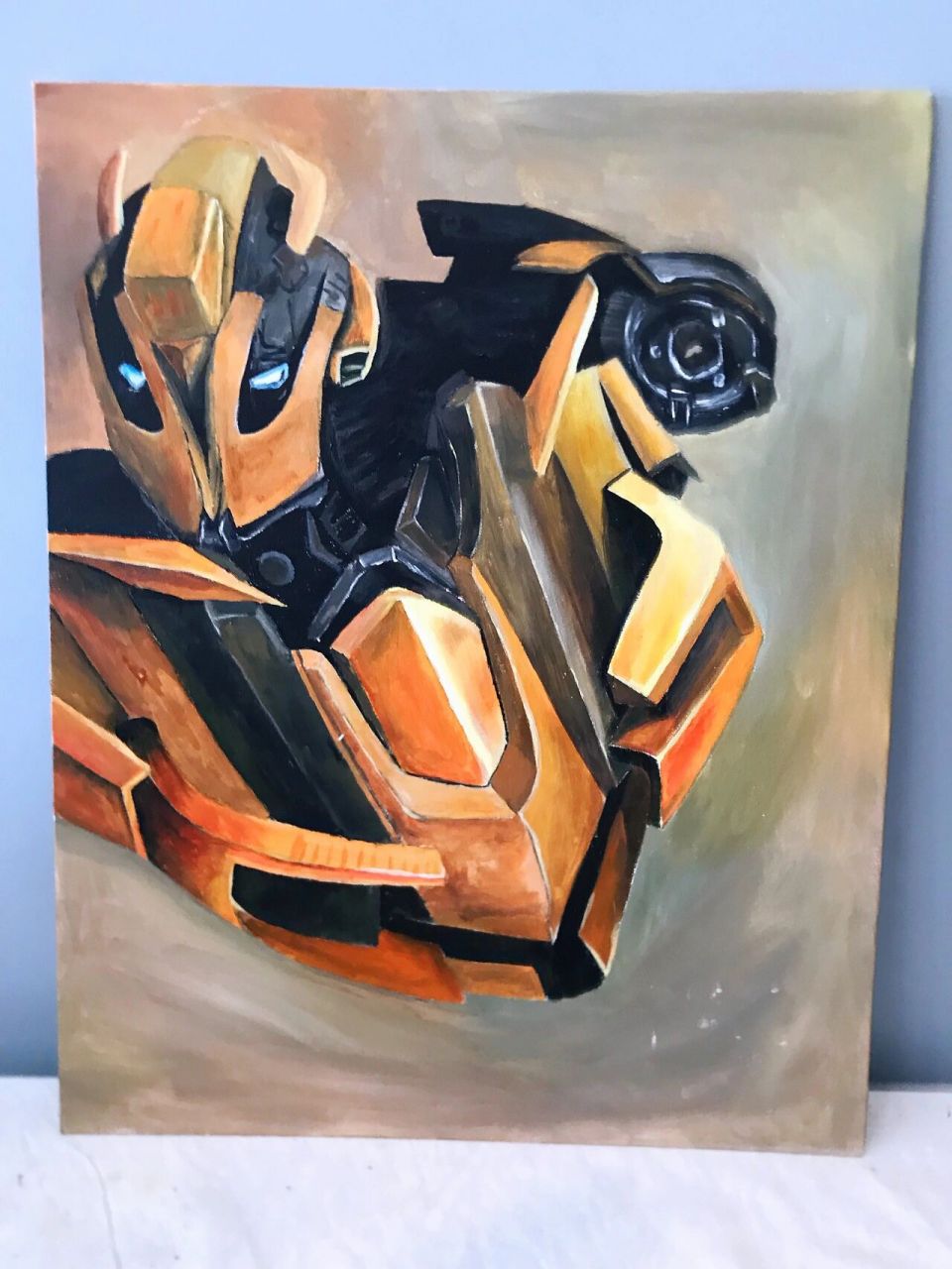 纯手绘大黄蜂 因为娃太喜欢就熬夜加班的画了一幅,刚画完没多久又改成