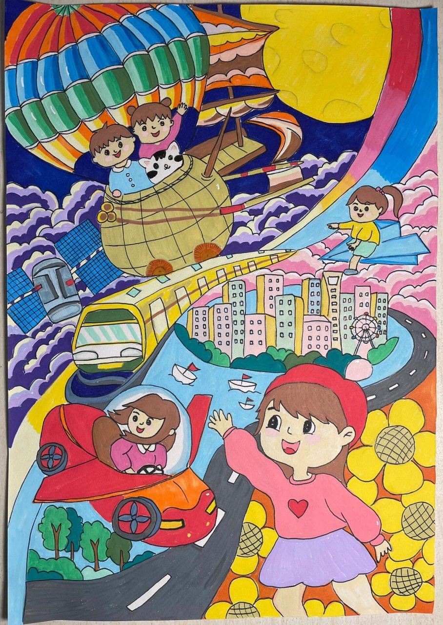 科幻画未来城市 未来交通主题画