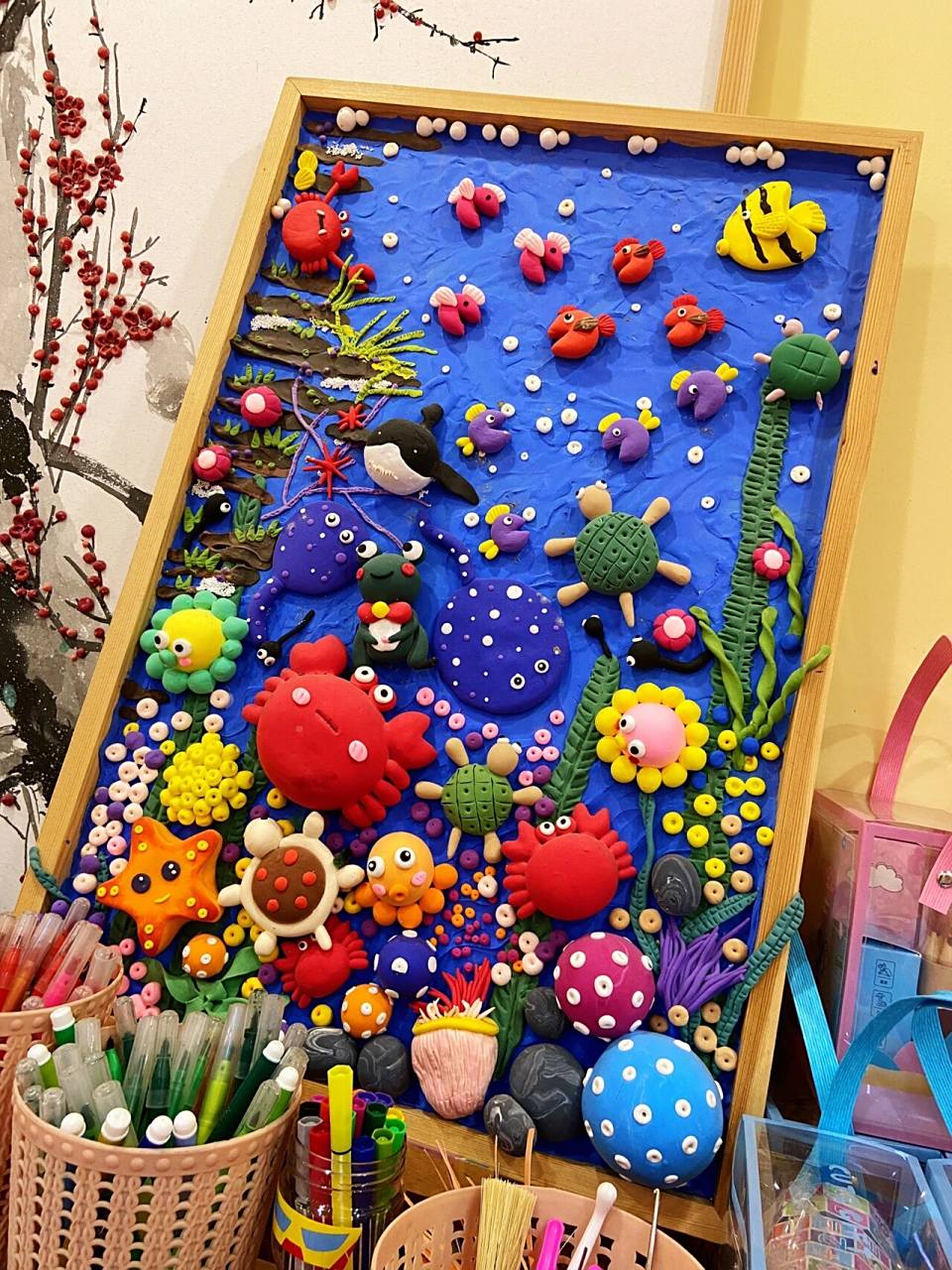 粘土-海底世界 断断续续做 差不多做了十多个小时吧～ 放了两年起灰