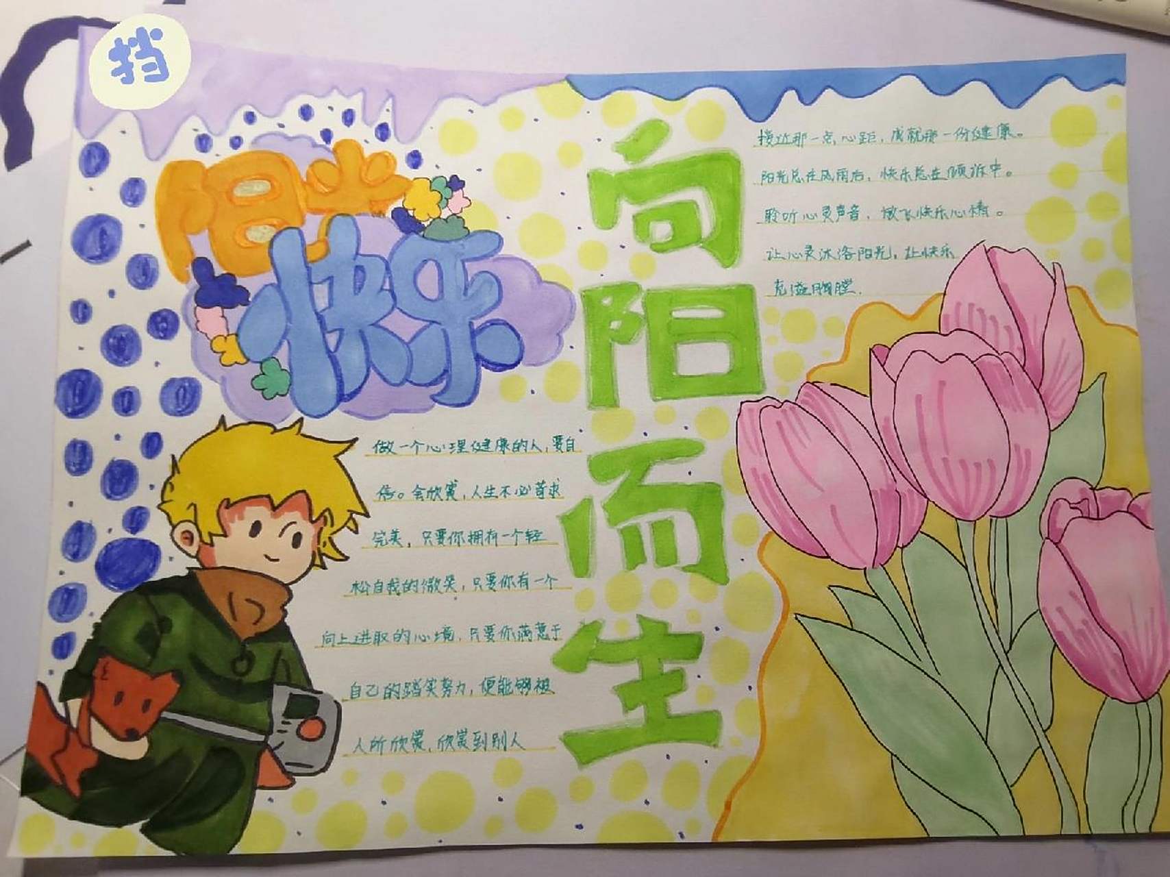 向阳而生~(心理健康手抄报)(有临摹嗷) 向阳而生~(心理健康手抄报)(有