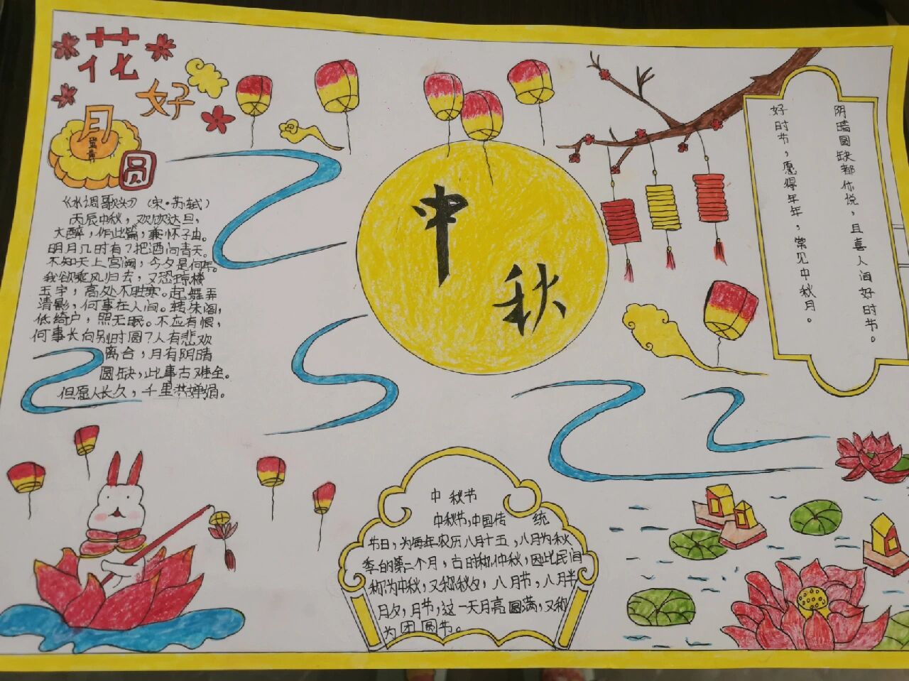 中秋节手抄报漂亮清楚图片