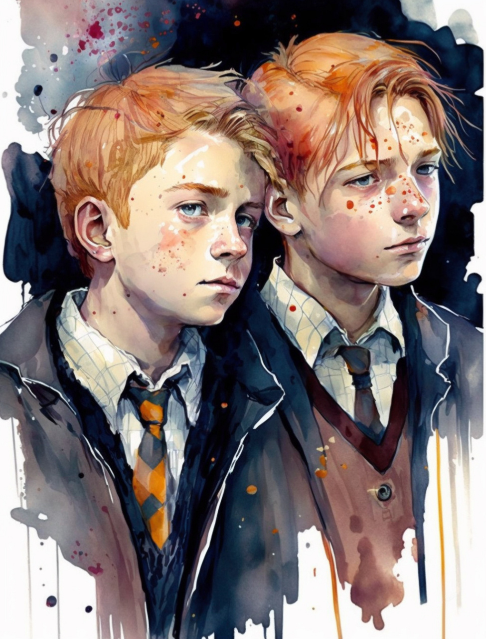 受粉丝 邀约,绘制一版韦斯莱双子的成长史哦,希望大家能喜欢呀弗雷 