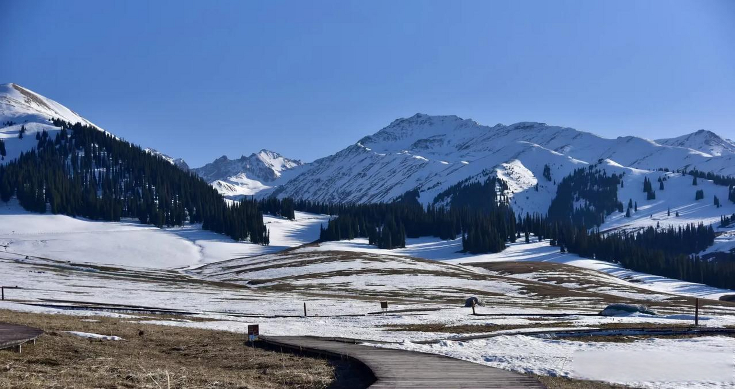 那拉提的雪景真是美得令人窒息.