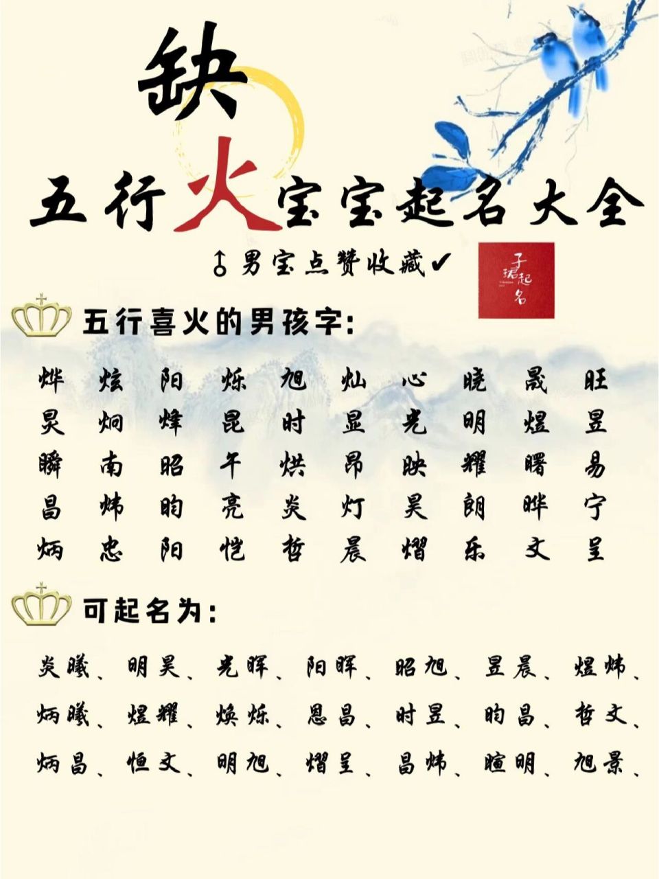 五行属火的字男孩图片