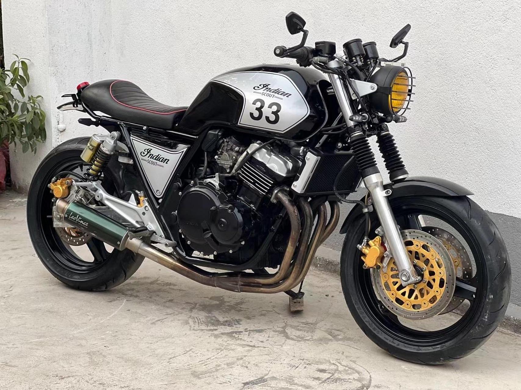 10800 纯进口本田cb400 定制复古咖啡!整车精神细节漂亮四缸水冷