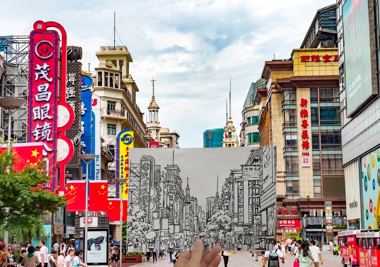 手绘上海·南京路步行街