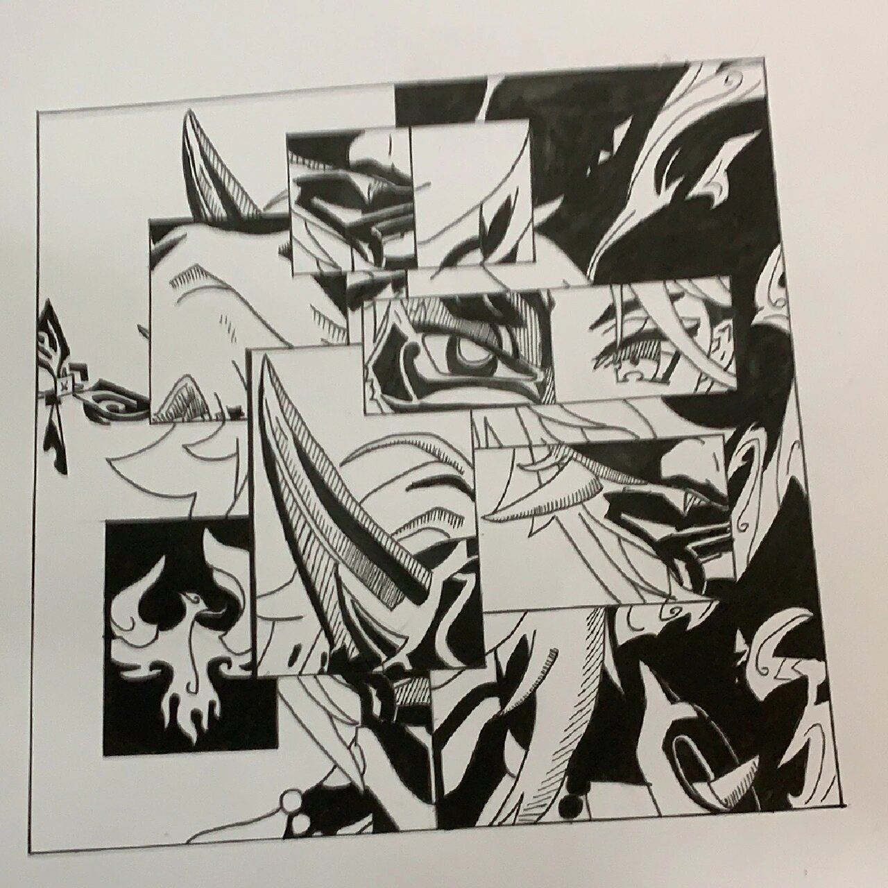 分割构成画个魈 太难啦!