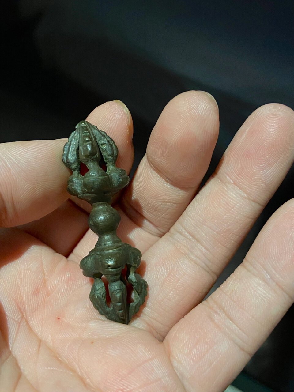 辽代金刚杵 中古辽五股金刚杵,黑漆古皮壳,青铜材质,力度感强