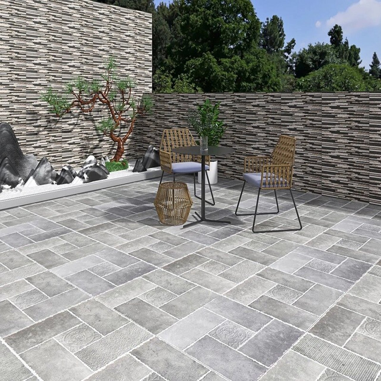 中式庭院地砖户外别墅院子花园复古瓷砖 中式庭院地砖户外别墅院子