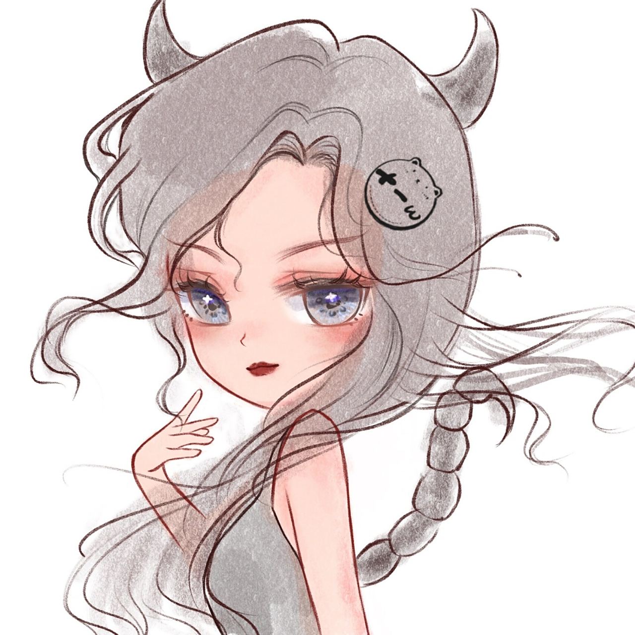 星座女孩/天蝎座71/q版头像 磨磨唧唧又一张~ 每一张图画出来就像