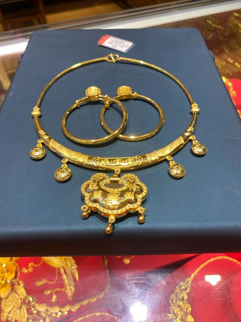 种草78婴儿满月百岁黄金项圈套装9999足金17  好宝宝系列黄金项圈