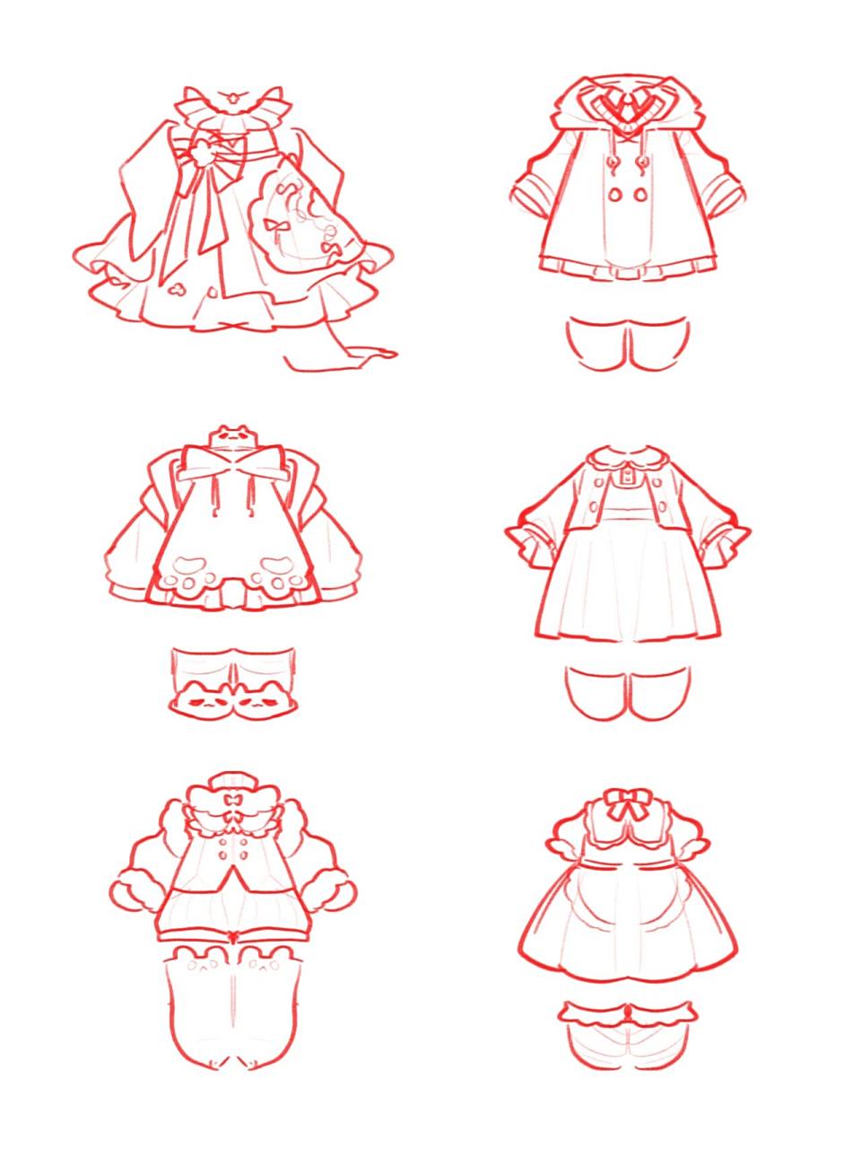 6款q版糯糯裙子来啦(0基础可画) 今天给大家带来几款软糯的裙子0.0!