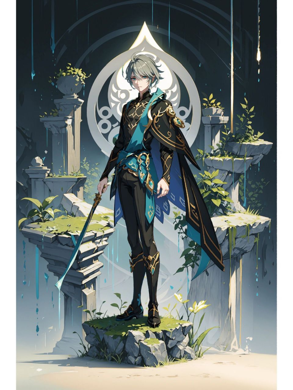 发一张之前没渲出来的艾尔海森4k图 最近在画神子,顺手出个海哥我有