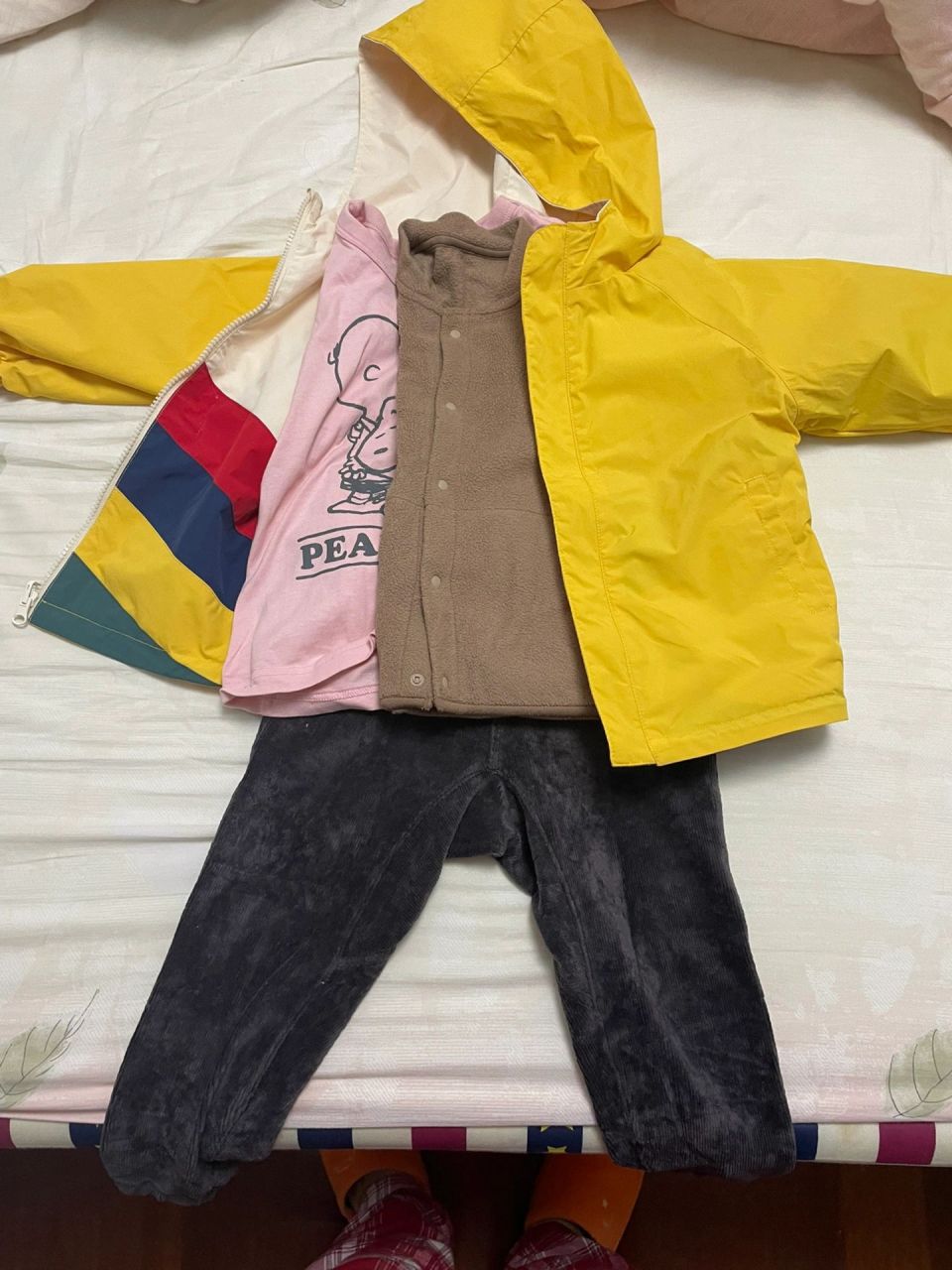 幼儿园明日穿搭 14-17度 9715 上衣:t恤77薄抓绒服77防风衣