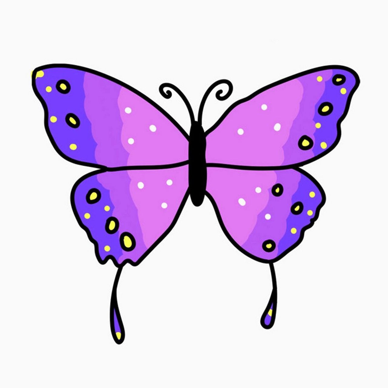 96绘画小课堂|紫色小蝴蝶03简笔画 96绘画小课堂之紫色小蝴蝶