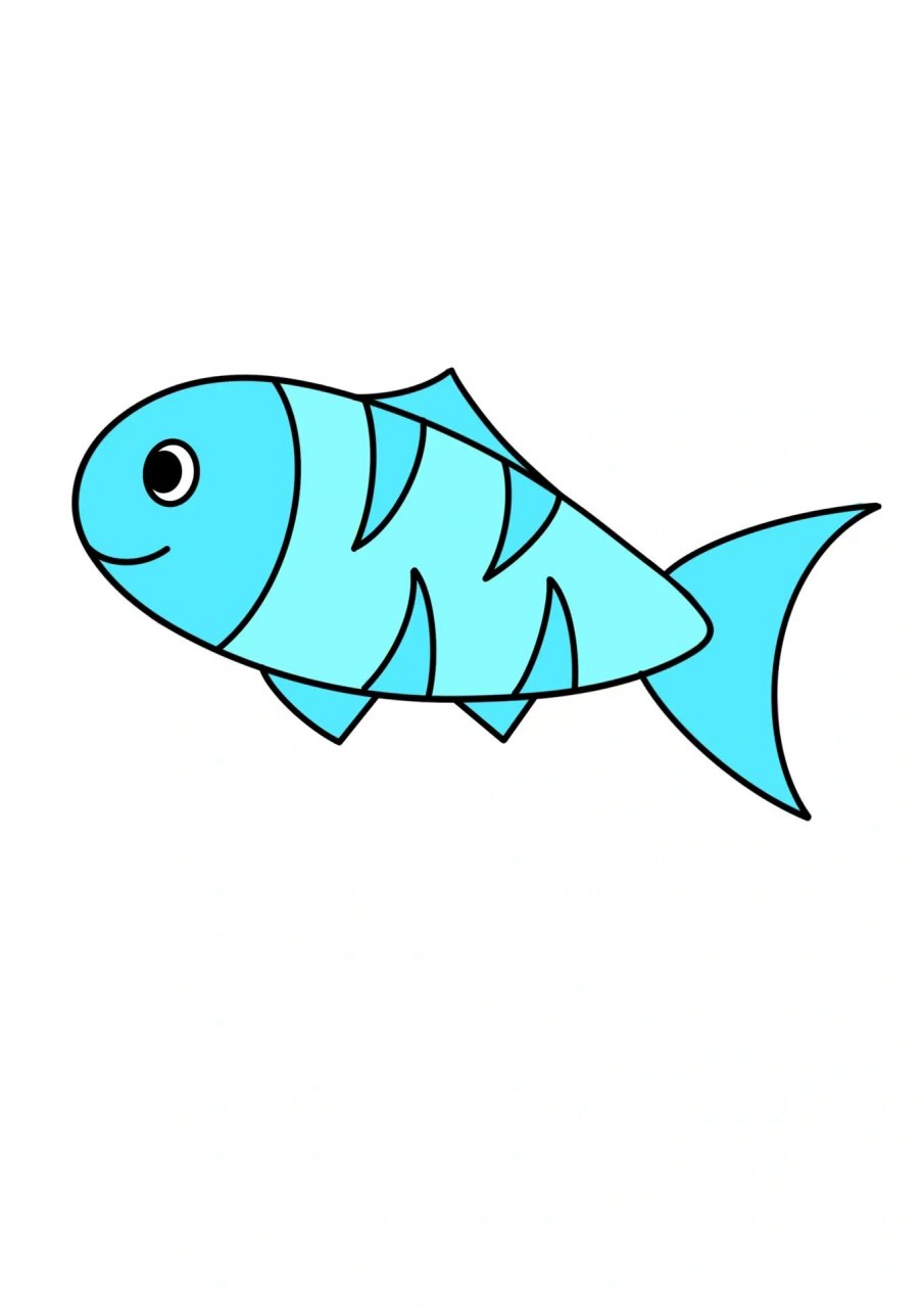 小鱼可爱画法图片