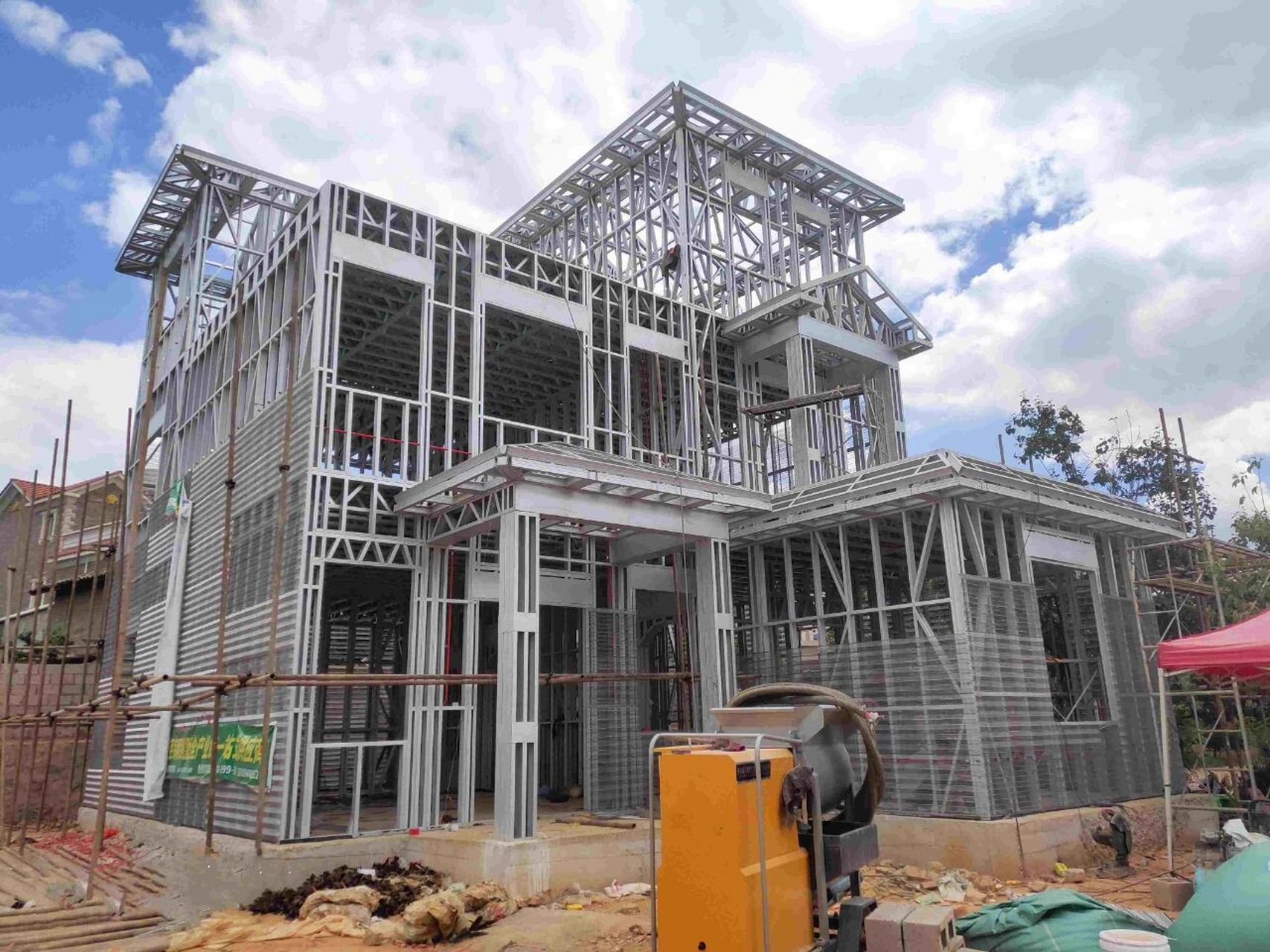 陕西轻钢别墅自建房,农村别墅自建 陕西西安渭南宝鸡咸阳安康轻钢别墅