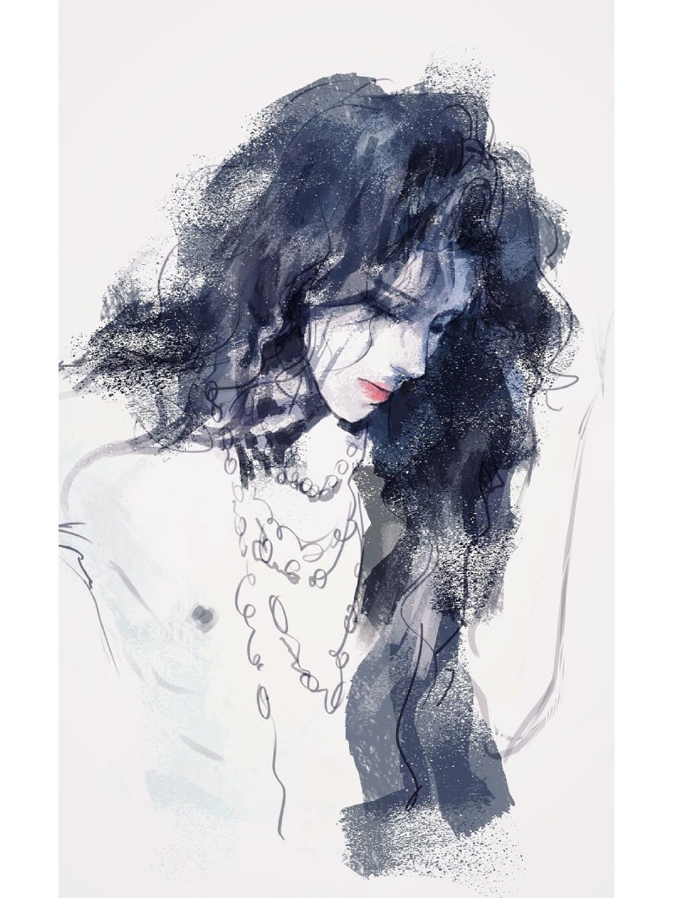 给yoshiki画了一幅画7815 原照片太美啦!林小花就是美神降临!