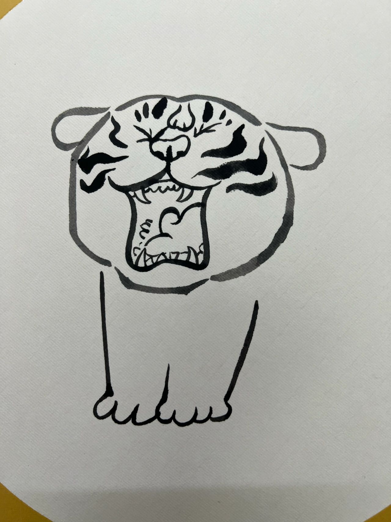 儿童国画老虎91步骤,老虎画法