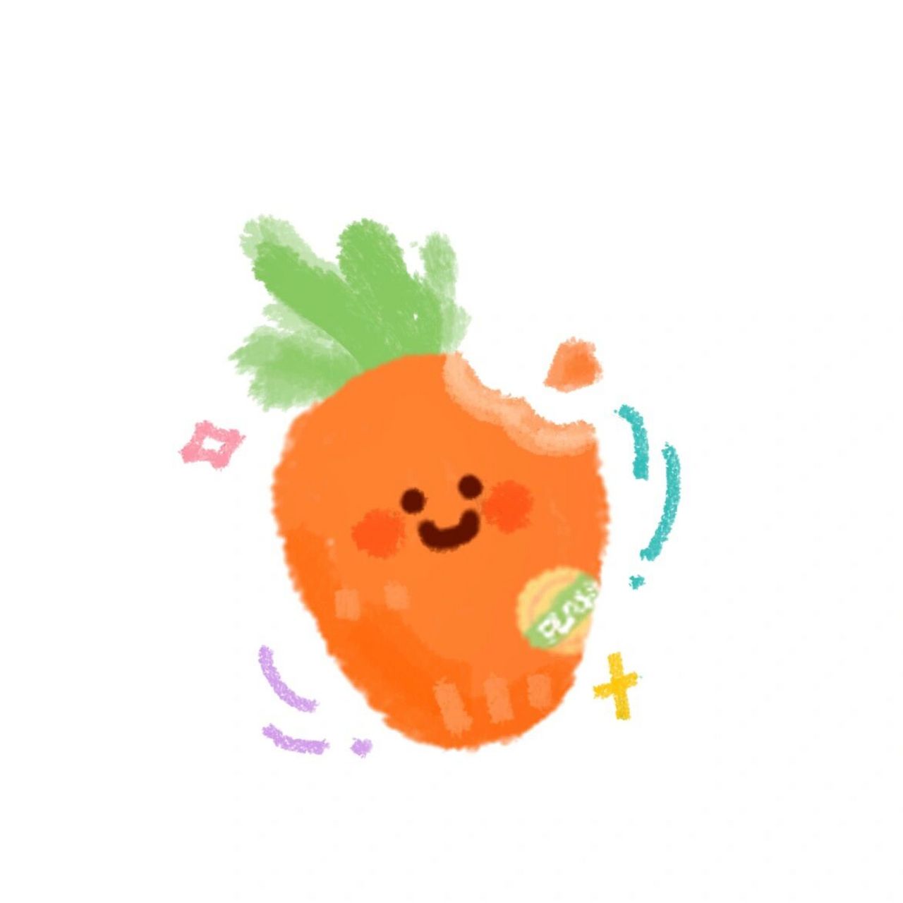 被咬一口的胡萝卜表示:你礼貌吗 蔬菜头像萝卜三兄弟终于画到胡萝卜啦