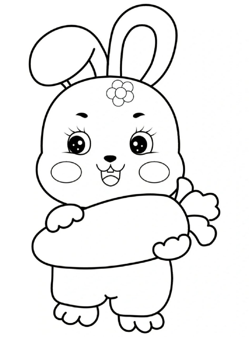兔子娃娃简笔画上色图片