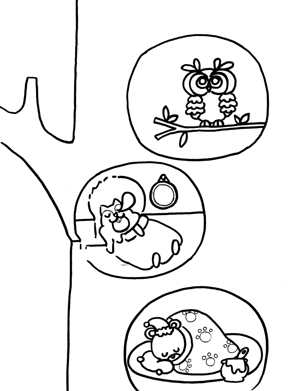 树洞里的小动物创意美术课程  95今日分享《树洞里的小动物》适合6