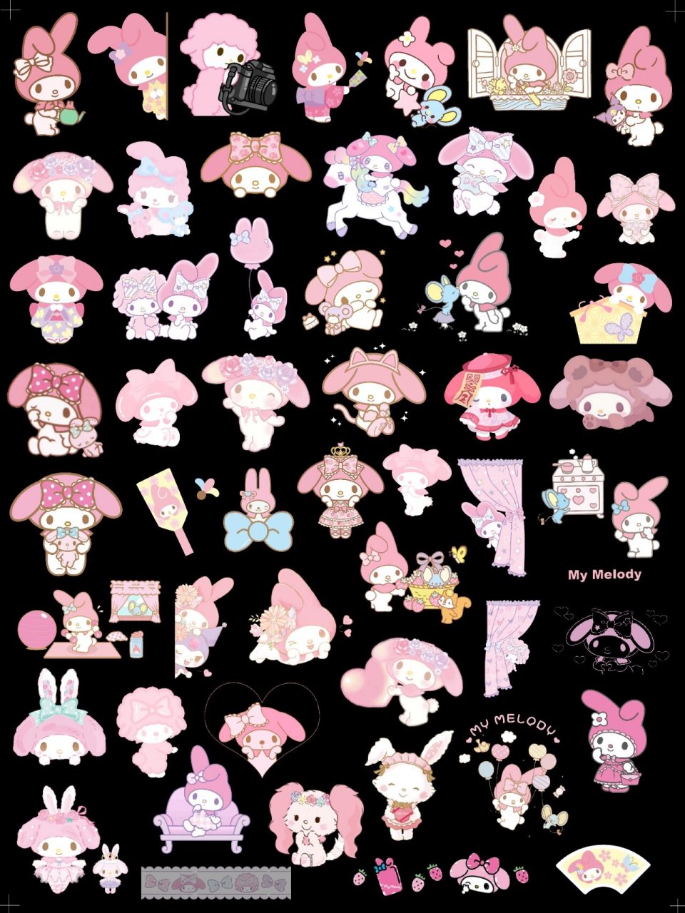 822882美乐蒂 第 28 弹:美乐蒂免扣透明底贴纸,不定时更新哈 素材