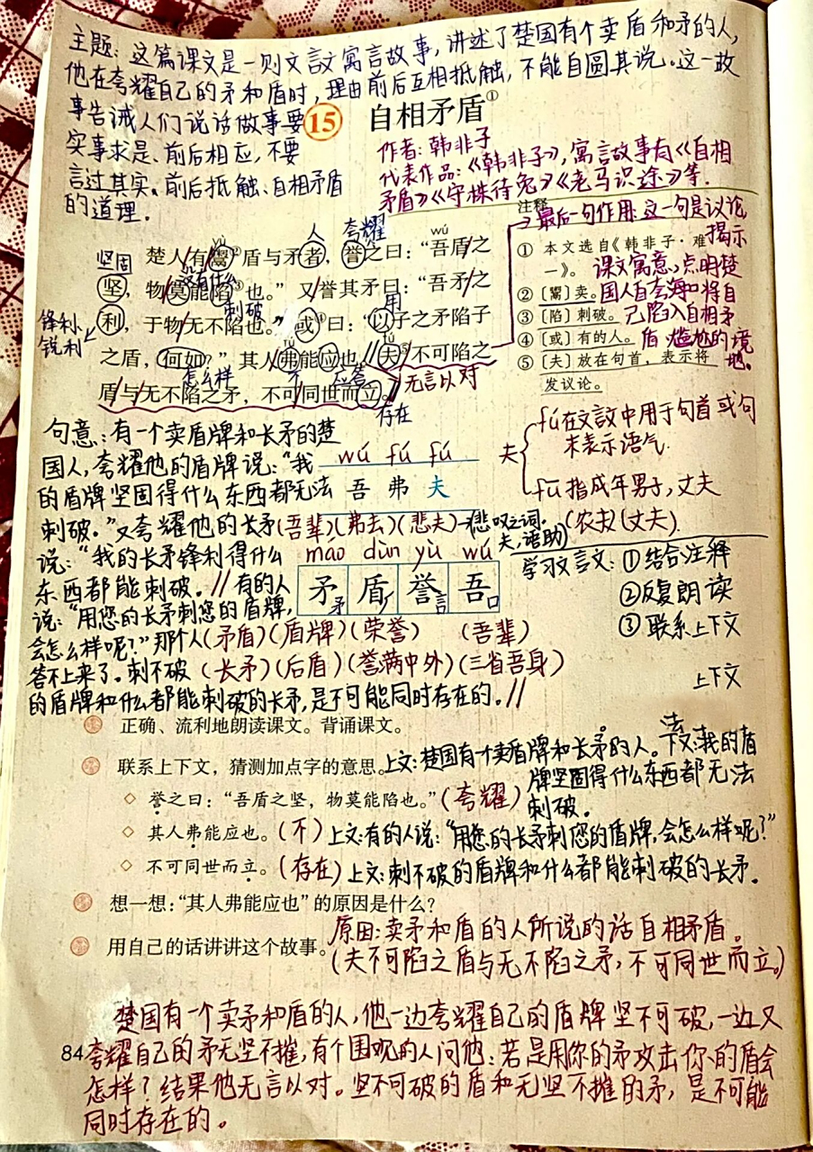 五下《自相矛盾》    	 94笔记分享