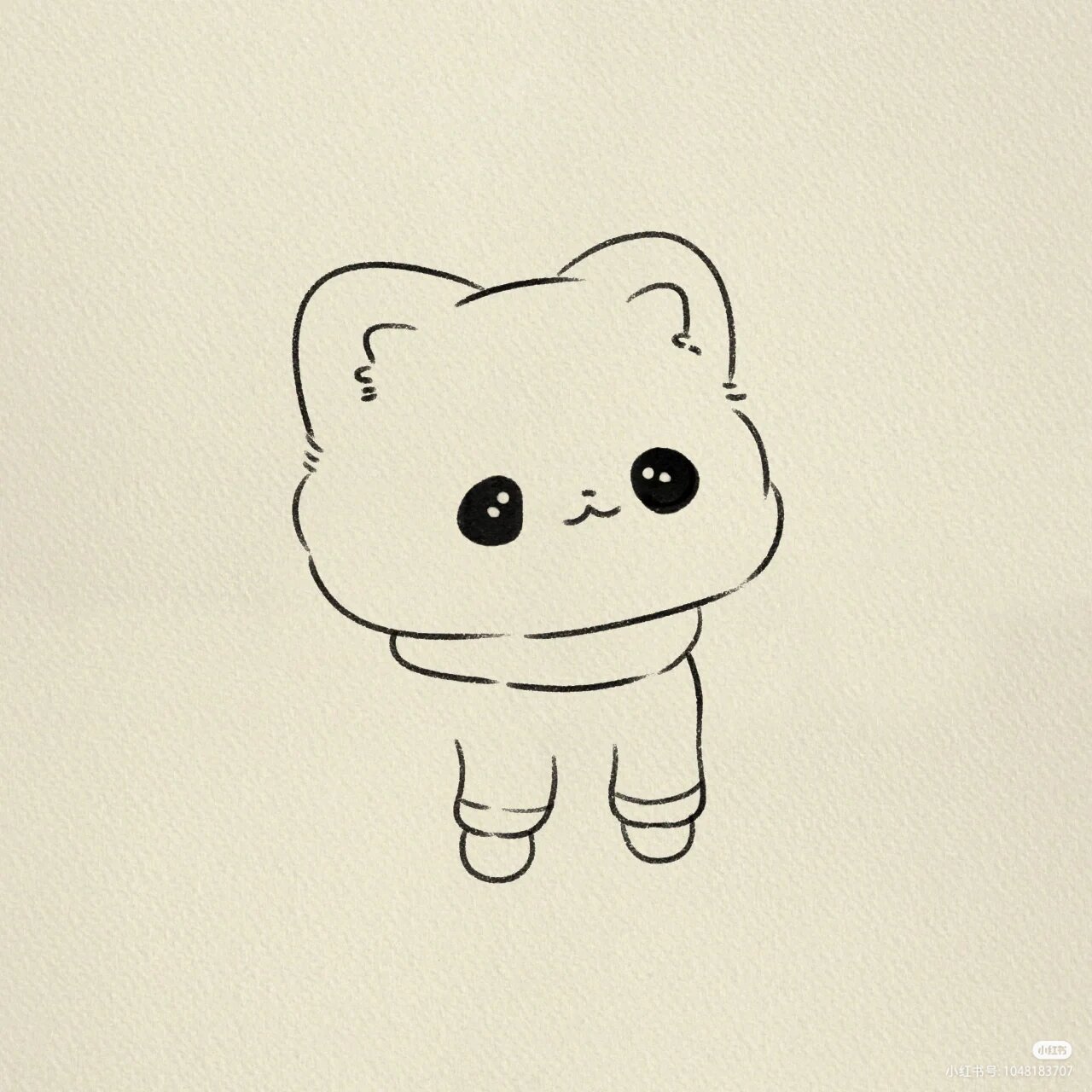 可爱呆萌小猫咪简笔画.给我点个小星星吧,谢谢啦.