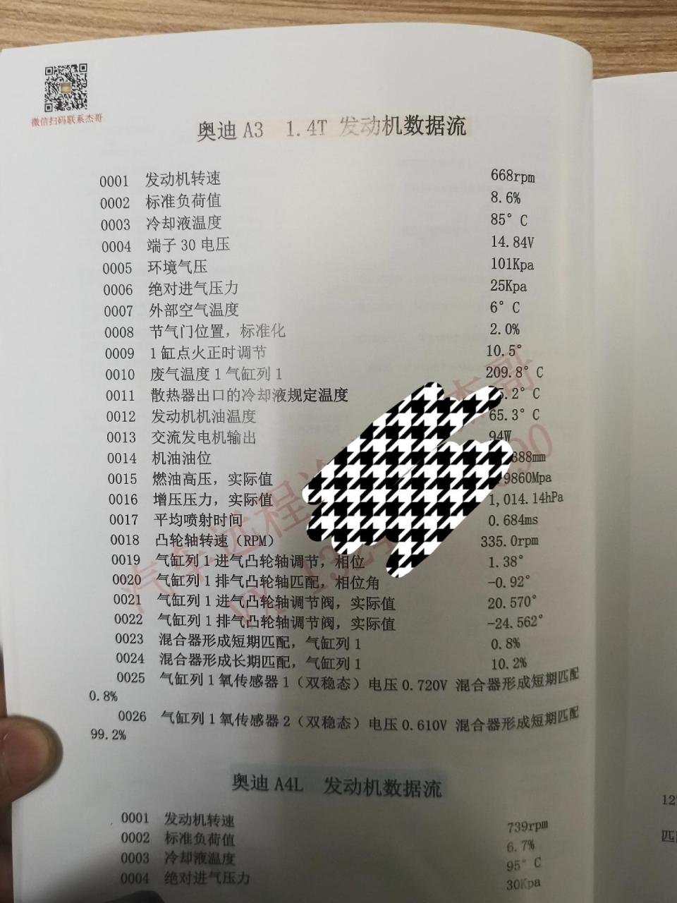4t所有的正确数据流 奥迪a4l所有的发动机正确数据流