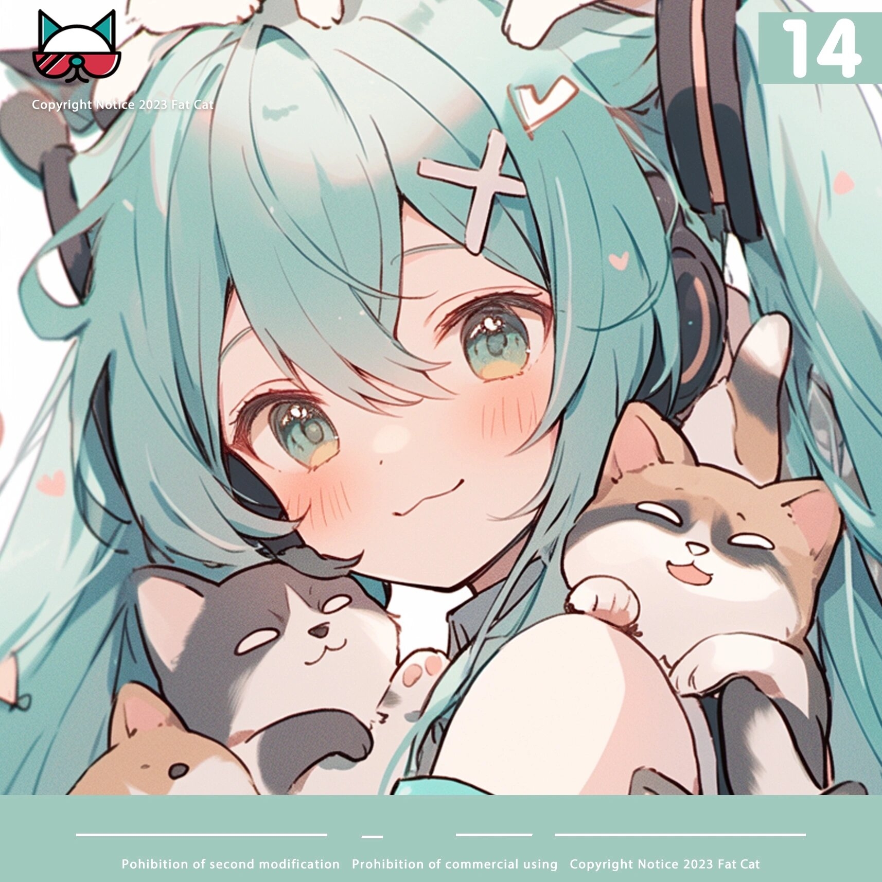 q版小猫初音图片